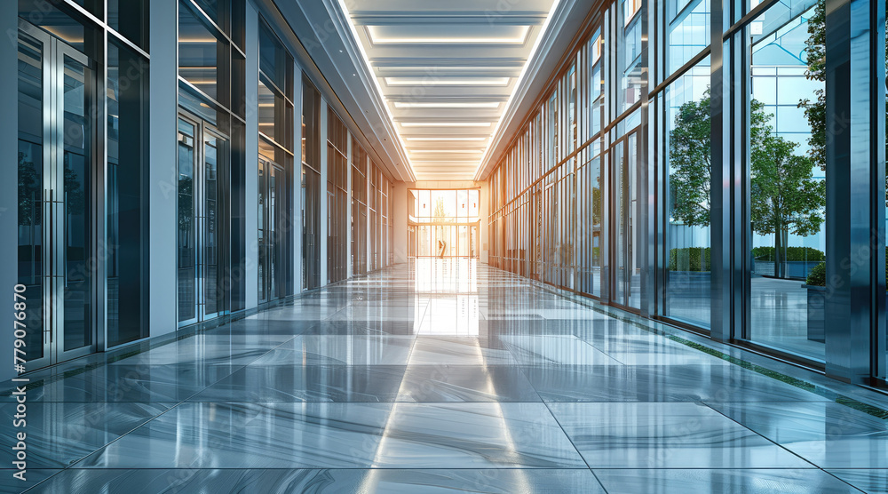 A modern office building, with high energy efficiency and state-of-the-art building technology. Generative AI. A modern office building, with high energy efficiency and state-of-the-art building technology. Generative AI.