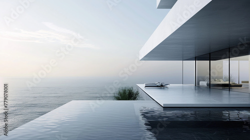 A modern, minimalistic home with a peaceful view of the beach. © Stone rija
