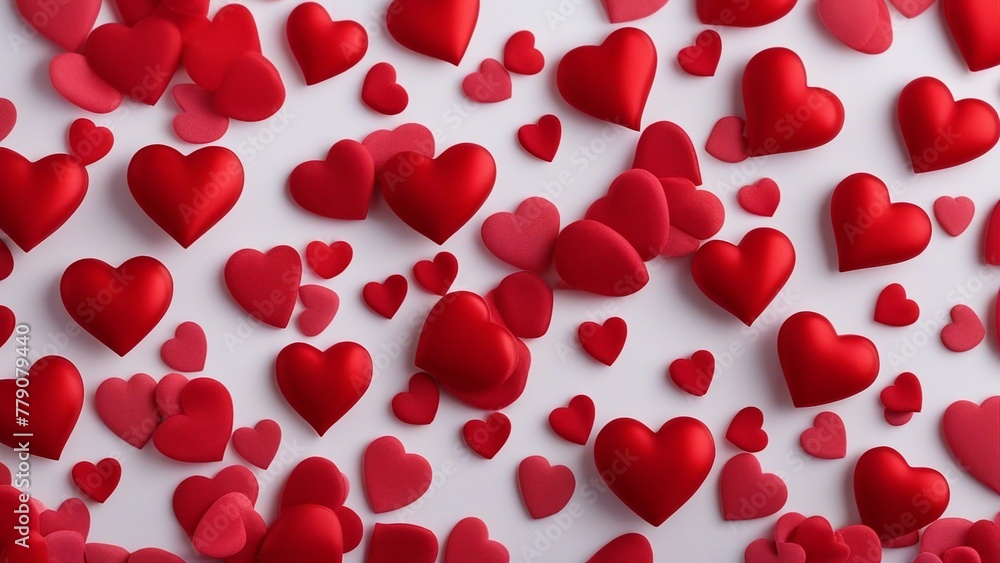 red hearts background red hearts scattered on a white background, creating a romantic and festive mood red hearts background red hearts scattered on a white background, creating a romantic and festive mood