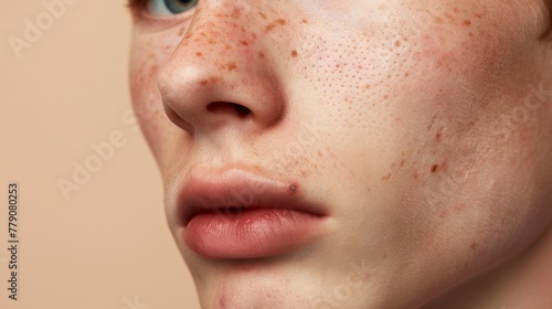 Close-Up of Freckled Complexion