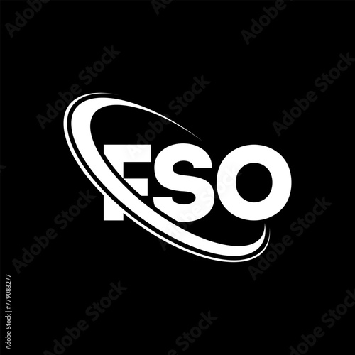 FSO logo. FSO letter. FSO letter logo design. Initials FSO logo linked with circle and uppercase monogram logo. FSO typography for technology, business and real estate brand. photo