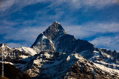 mountain scenery seen from pokhara photo