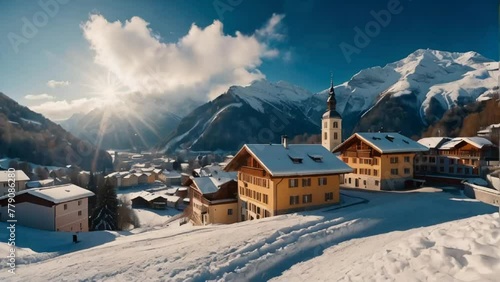 View of Kaprun Austria winter photo