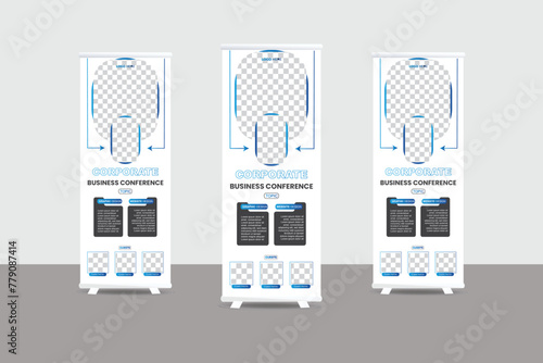 Modern abstract business roll up banner design template vector