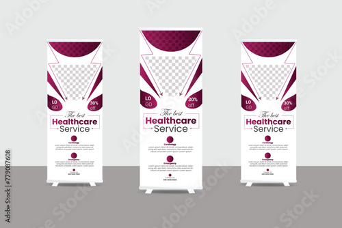 Modern abstract business roll up banner design template vector