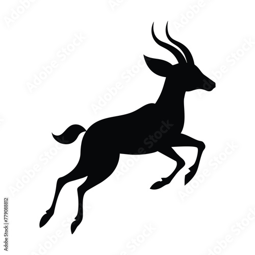 silhouette of a antelope on white