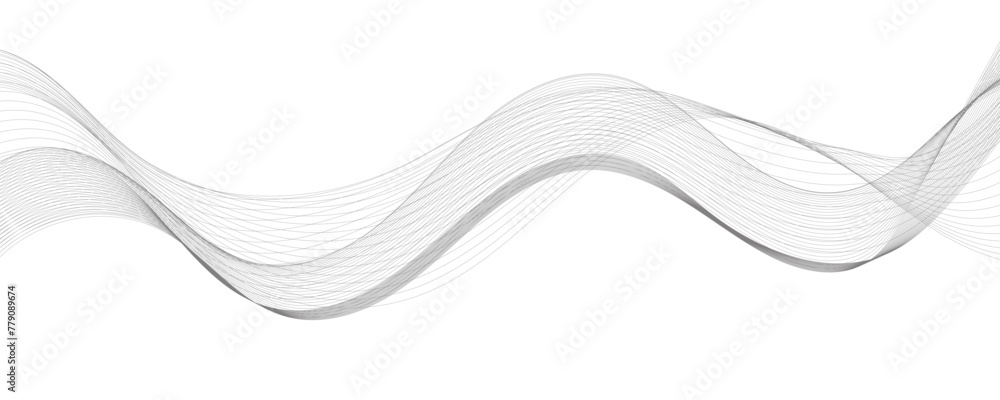 Abstract vector background with grey wavy lines
