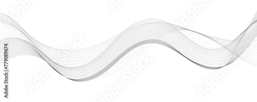 Abstract vector background with grey wavy lines 