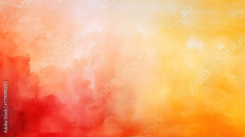Red orange and yellow background with watercolor and grunge texture design, colorful textured paper in bright autumn or fall warm sunset colors