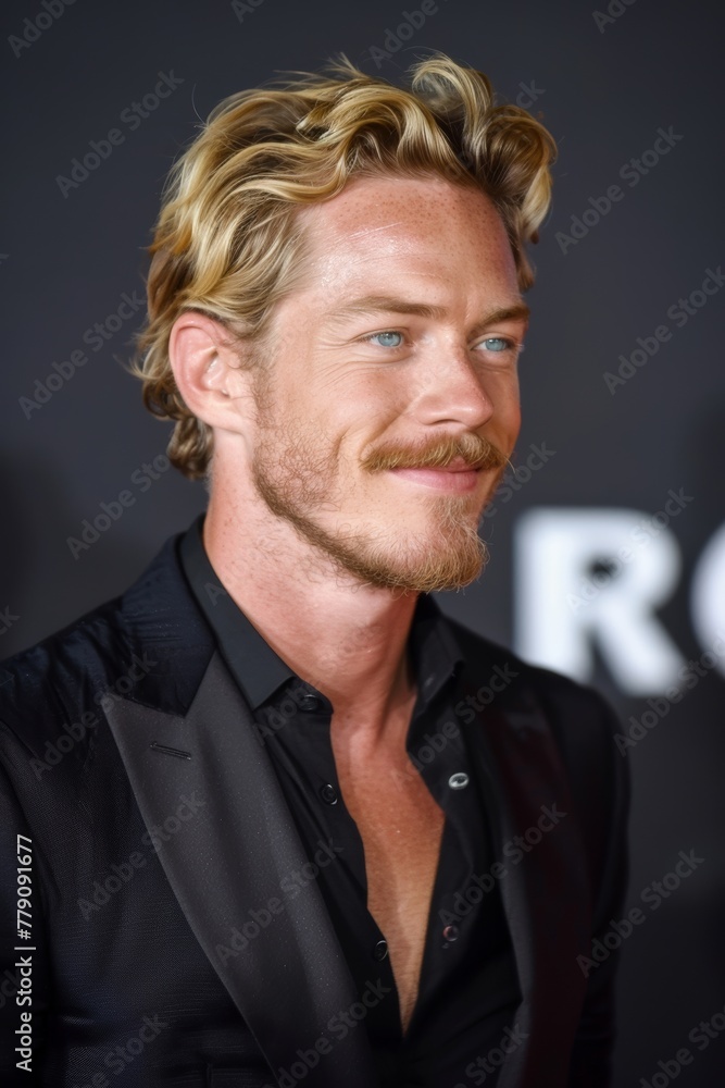 A smiling handsome man with light facial hair and goatee, blue eyes, A smiling handsome man with light facial hair and goatee, blue eyes,