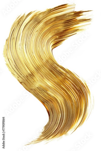 A soft, delicate golden brush stroke on white background. 