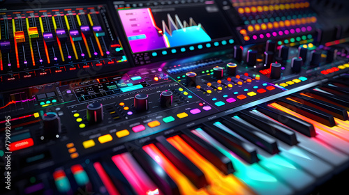 Comprehensive and Vibrant Music Production Software Interface