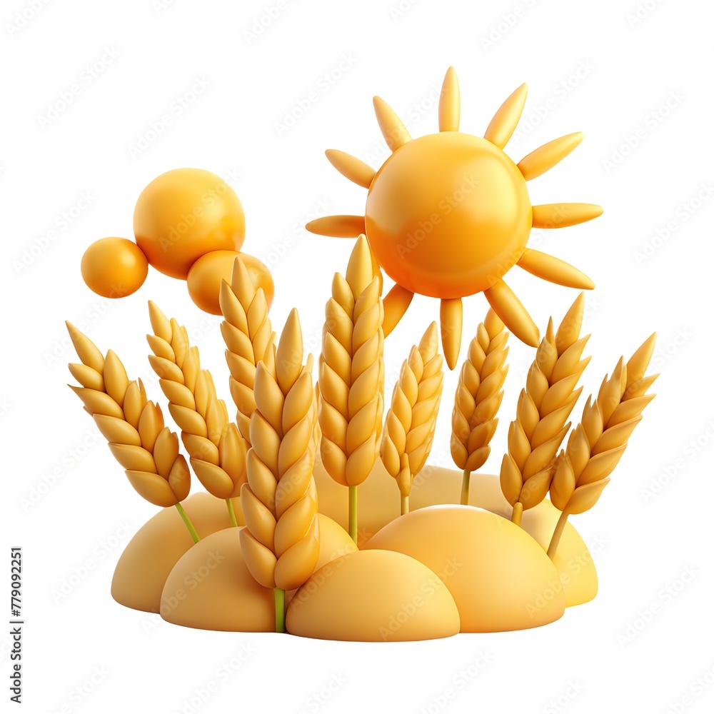 Fototapeta premium cereals field approaching ears closeup on summer day icon