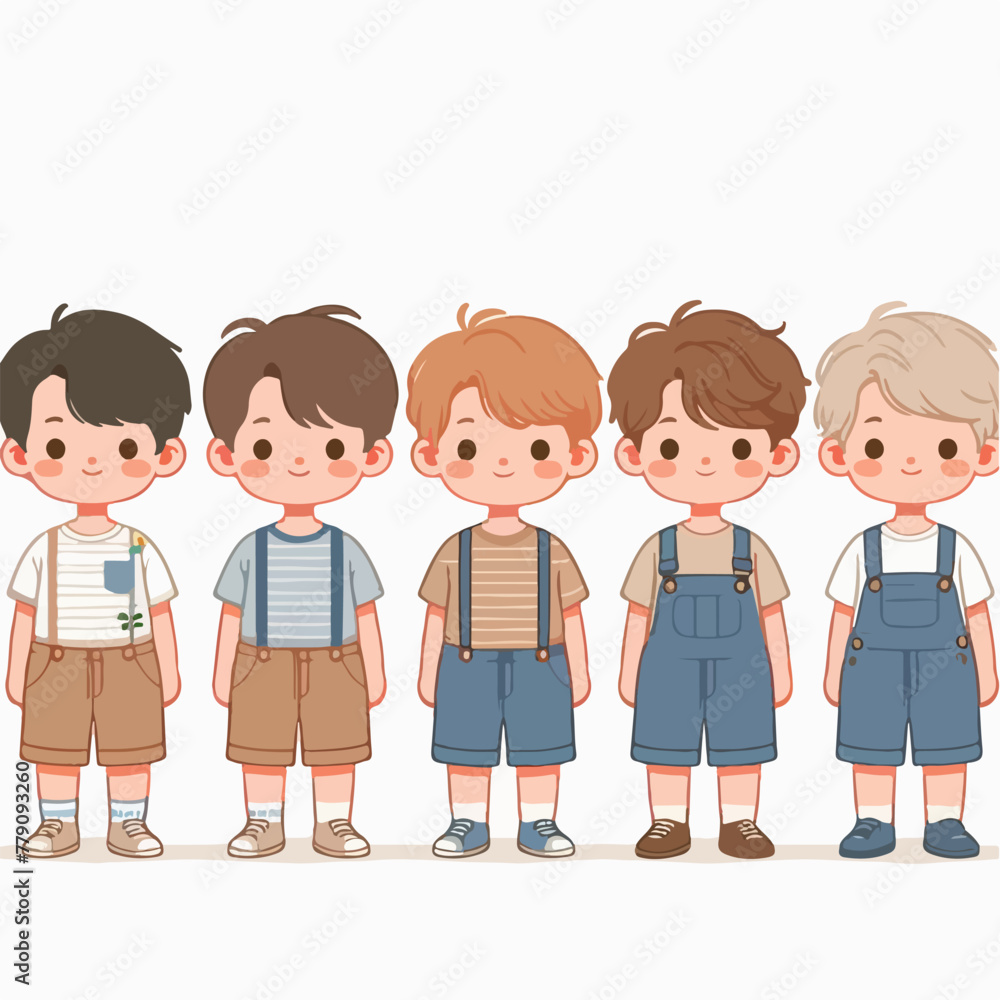 a collection of adorable child characters in a row a collection of adorable child characters in a row