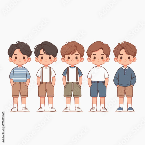 cartoon character a bunch of handsome smiling boys