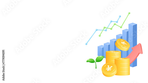 資産が増えるイラストのフレーム_16:9_円