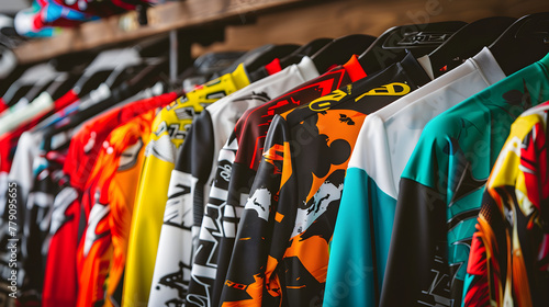 Bold and Vibrant Collection of Colorful Motocross Jerseys