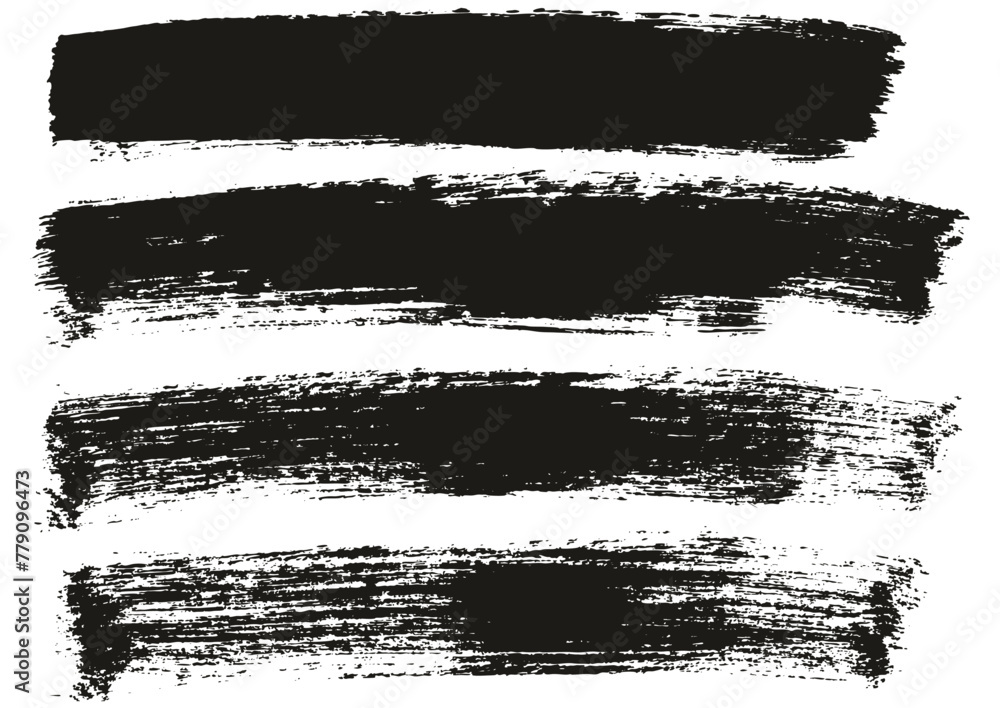 Hand Drawn Flat Paint Brush Thick Long Background High Detail Abstract Vector Background Set 