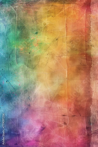 Whimsical background Grunge Texture Gradiand of RAINBOW glowing colors in antique page, © Nica