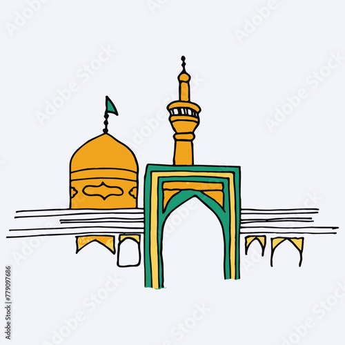Imam Reza holy shrine mashhad vector
