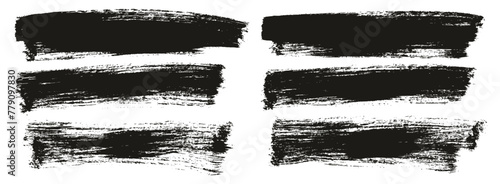 Hand Drawn Flat Paint Brush Thick Long Background High Detail Abstract Vector Background Set 