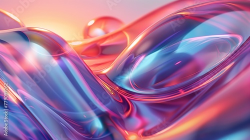 Abstract Colorful Fluid Shapes