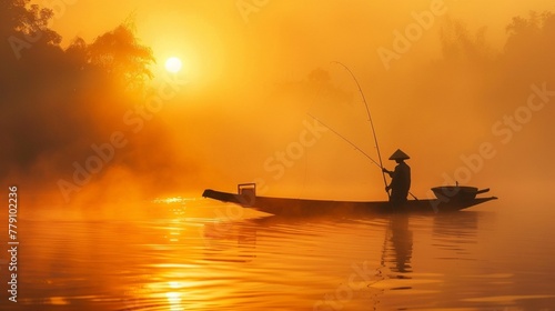 fishing boat in the sunset