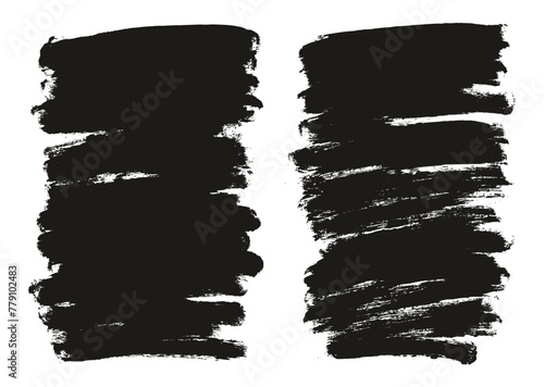 Hand Drawn Round Sponge Thin Artist Brush Long Background High Detail Abstract Vector Background Set 