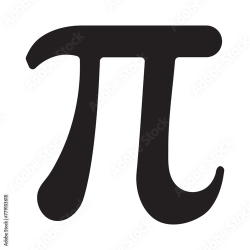Pi symbol. Pi icon, vector, logo design. International pi day symbol. Mathematical symbol of pi. Pi silhouette design for logo, app and web design. Vector illustration.