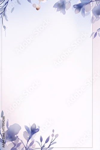 Delicate floral frame in shades of purple and white.
