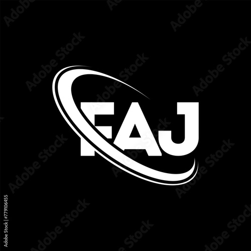 FAJ logo. FAJ letter. FAJ letter logo design. Initials FAJ logo linked with circle and uppercase monogram logo. FAJ typography for technology, business and real estate brand. photo