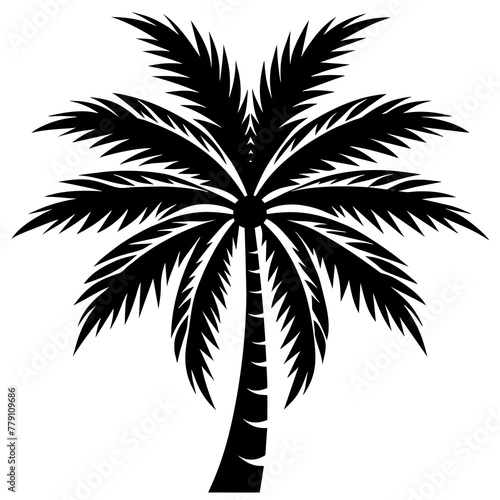 palm-tree-icon--black-and-white--white-background