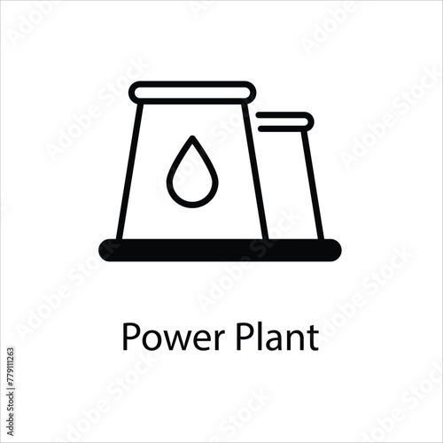 Power Plant Icon Symbol vector graphics.