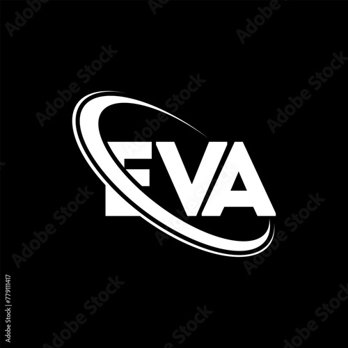 EVA logo. EVA letter. EVA letter logo design. Initials EVA logo linked with circle and uppercase monogram logo. EVA typography for technology, business and real estate brand.