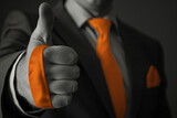 man with orange tie giving a thumbs up,generative ai