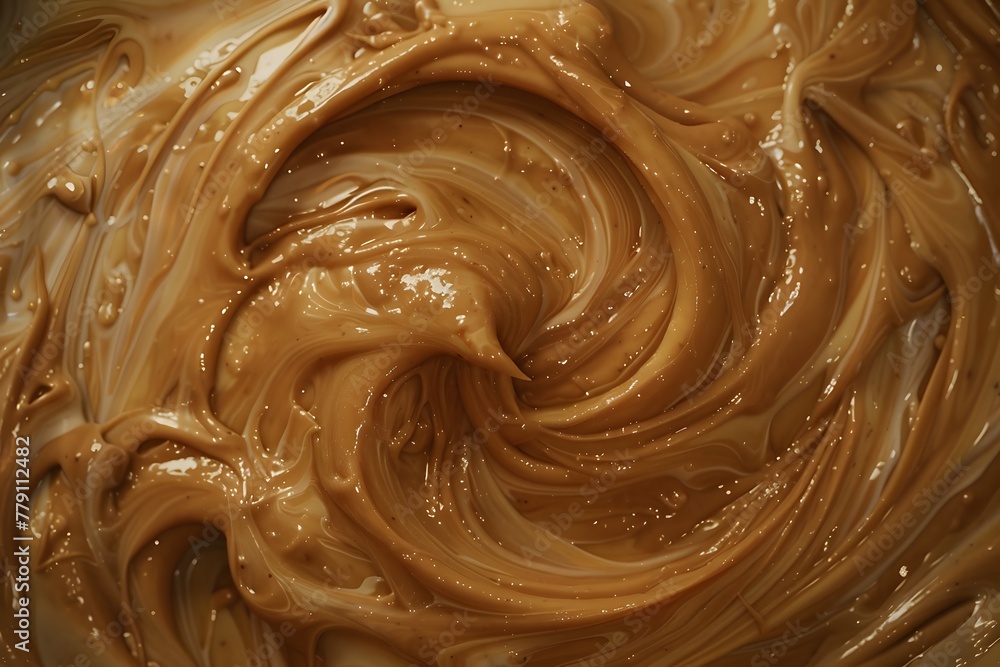 waves of melted peanut butter swirling waves of melted peanut butter swirling