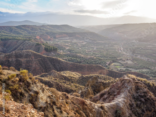 Tabernas desert landscape from "Fin del Mundo" viewpoint, Spain