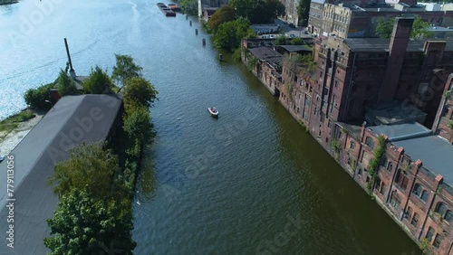 West Odra Zachodnia Little Venice Szczecin Aerial View Poland