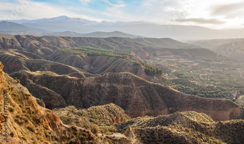 Tabernas desert panoramic landscape from 