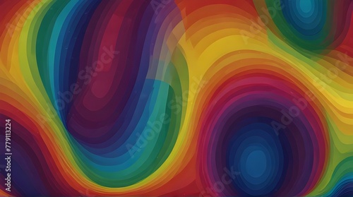 Abstract Colorful Rainbow Circle Wave Background .Generative AI