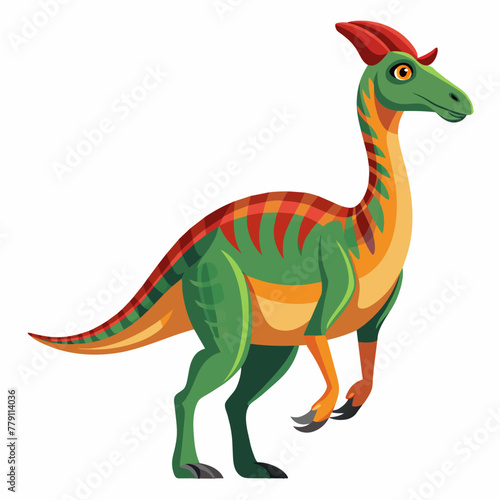 parasaurolophus--full-length--on-a-white-backgroun