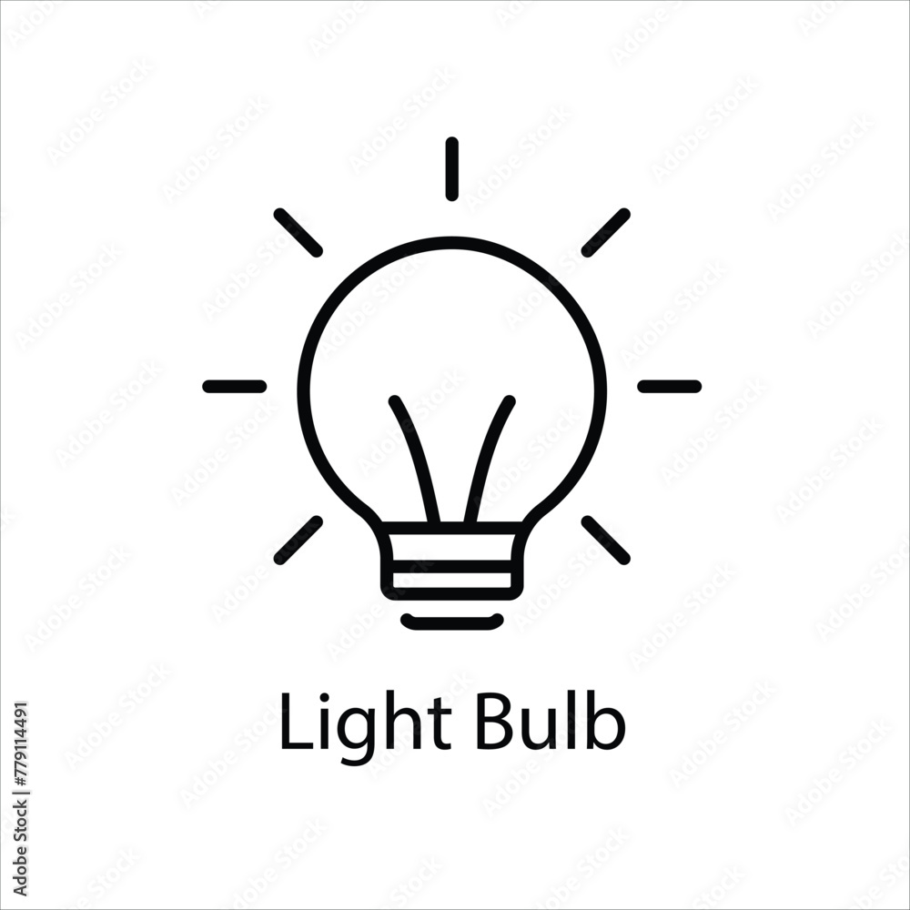 Light Bulb Icon Symbol vector graphics. Light Bulb Icon Symbol vector graphics.