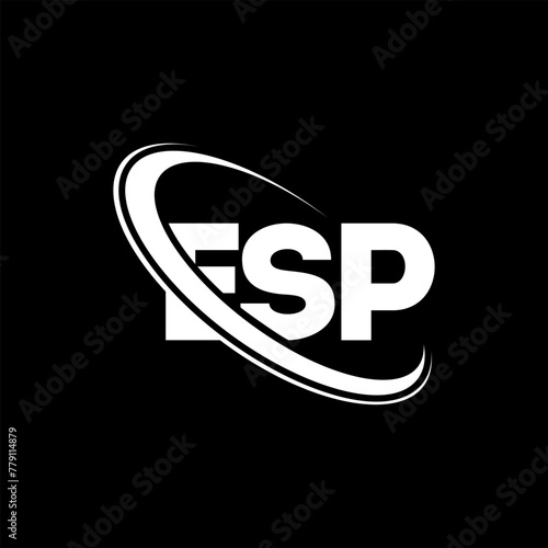 ESP logo. ESP letter. ESP letter logo design. Initials ESP logo linked with circle and uppercase monogram logo. ESP typography for technology, business and real estate brand.