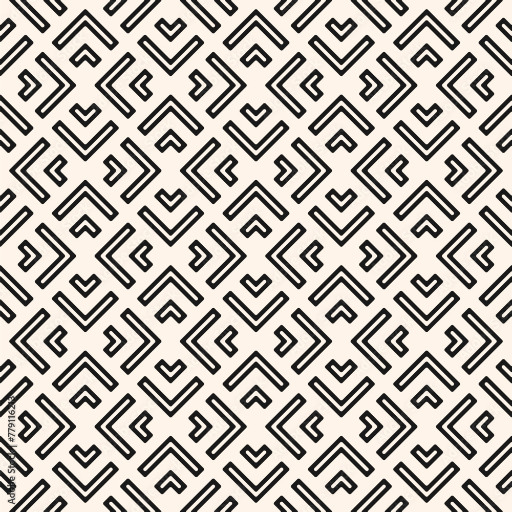 Geometric lines vector seamless pattern. Stylish texture with triangles, squares, chevron, arrows, lines. Abstract black and white linear graphic background. Retro sport style ornament. Repeat design Geometric lines vector seamless pattern. Stylish texture with triangles, squares, chevron, arrows, lines. Abstract black and white linear graphic background. Retro sport style ornament. Repeat design
