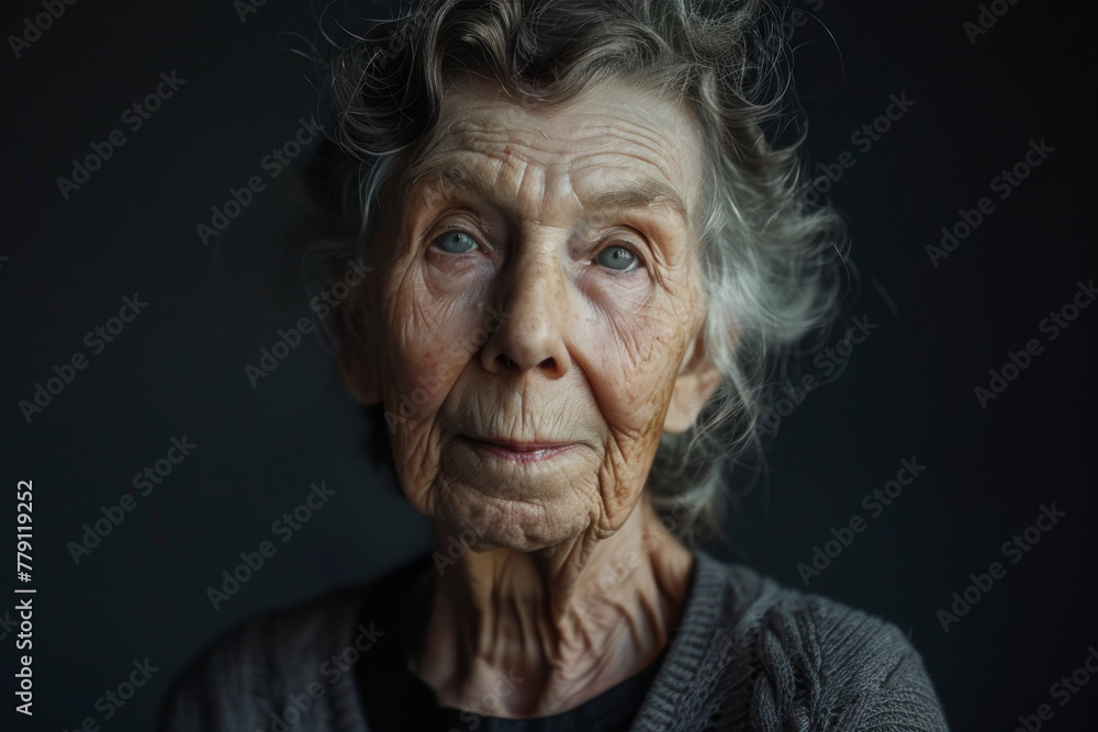 custom made wallpaper toronto digitalA close up of an elderly woman 's face with gray hair