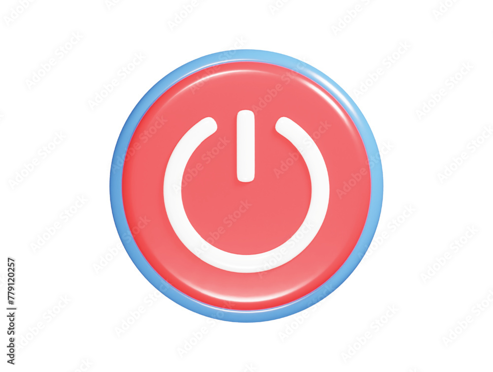 Button icon 3d render illustration Button icon 3d render illustration