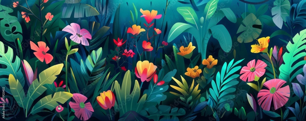 jungle thicket illustration. jungle thicket illustration.