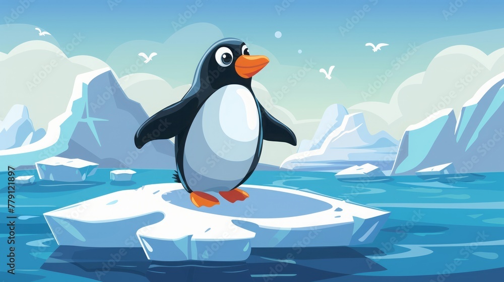 Fototapeta premium penguin on an ice floe.