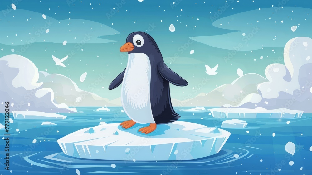 Obraz premium penguin on an ice floe.