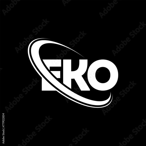 EKO logo. EKO letter. EKO letter logo design. Initials EKO logo linked with circle and uppercase monogram logo. EKO typography for technology, business and real estate brand.